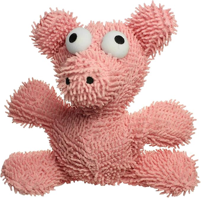 MIGHTY- Microfiber Ball - Farm – Made with Squeaker Balls and Minimal Stuffing. Strong & Tough. Interactive Play. Machine Washable & Floats (Pig, Large 2 Pack)