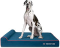 The Dog’s Bed Orthopedic Memory Foam Dog Bed with Headrest, Calming Surface – CertiPUR-Certified Foam, Oxford Fabric, Blue with Red Trim UK Flag, XXL, 6-Inch