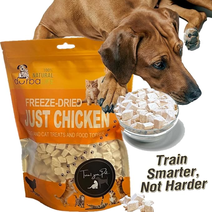 Freeze Dried Super Booster Chicken Bites for Dogs and Cats | Grain-Free, Protein-Packed Training Treats, Great Food Topper, Irresistible for Picky Eaters (5.1 oz (~145g), Just Chicken (Large Pack))
