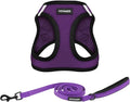 Voyager Step-in Air All Weather Mesh Harness and Reflective Dog 5 ft Leash Combo with Neoprene Handle, for Small, Medium and Large Breed Puppies by Best Pet Supplies - Purple, XX-Small