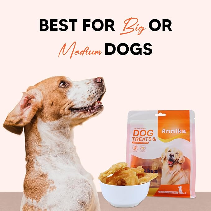 Annika Chicken Rings Dog Treats – Natural Chicken Jerky Chews, Rawhide-Free Healthy Training Treats for Small, Medium & Large Dogs, High Protein Snacks for Hip & Joint Support, 11.6 oz