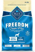 Blue Buffalo Freedom Grain-Free Dry Dog Food, Complete & Balanced Nutrition for Adult Dogs, Made in the USA With Natural Ingredients, Chicken & Potatoes, 24-lb Bag