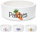 Custom Rabbit Bowl | Personalized Food & Water Dish with Name | Microwave & Dishwasher Safe Ceramic Pet Feeding Bowl | Gift Idea for New Bunny Owners | White – Small