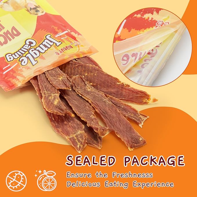 Jungle Calling Dog Treats, Duck Jerky for Dogs, Slow Roasted Snacks for Medium and Large Dogs Chewy Training Treats, 10.6 oz