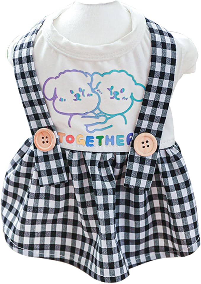 Dog Dresses for Small Dogs Girl Summer Puppy Cute Clothes Outfit Apparel Female Suspender Skirt Pup Yorkie Clothing Breathable Pet Dress for French Dogs Chihuahua