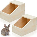 Maxcheck 2 Pack Wood Rabbit Nesting Box, 16x11x11 Inch Wooden Hutch Hideout for Breeding, Natural Burrow Den Alternative for Rabbits & Small Animals