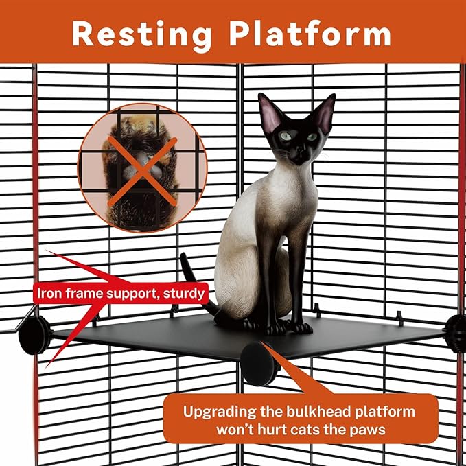 STILLCOVE 2 Tier Cat Cage Indoor, Big Wire Cat Cage Kennels Enclosures DIY Playpen Crates, Pet Pen C&C Cage for 1-2 Cats Kittens