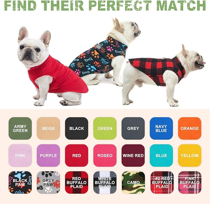 BEAUTYZOO XS Dog Sweaters, Soft Fleece Vest Pullover Dog Jacket with D-Ring Leash Attachment, Warm Winter Dog Clothes Cold Weather Doggy Chihuahua Sweater for Small Dogs Cats Boy or Girl, Purper XS