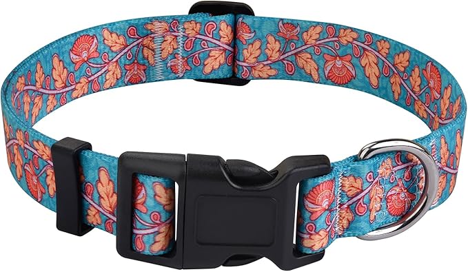 Dog Collar for Small Dogs Cats, Soft Comfy Pet Collar for Small Medium Large Dogs, Floral Pattern for Boy Girl Puppy Dogs Cats(Flower Vine Blue,XS)