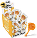 iPaw Turkey Tendons for Dogs 40 Pcs Bulk Pack, 100% Turkey and US Sourced Raw Material, Hypoallergenic, All Natural Human Grade Puppy Chew, Rawhide Alternative Dog Treats, Lollipop (Small)
