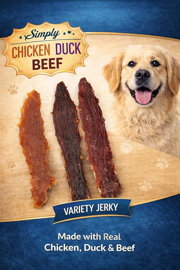 Golden|Rewards Premium High-Protein Dog Treats – Chicken, Duck & Beef Jerky Variety – Single Ingredient, Grain-Free – 12 oz Bag