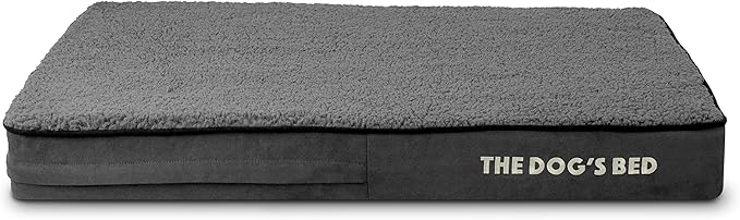 The Dog’s Bed Replacement Outer Cover, Plush Fabric, Grey Plush, Medium, 4-Inch