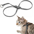 Cat Harness Escape-Proof Anti-Choking Adjustable Nylon Harness Lightweight with Anodized Aluminum Buckle, Ideal for Cats Outdoor Walking and Training, IDA Award (Space Gray, M (17.7"))