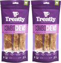 Combo Chews Beefhide Rolls 7" w/Pork Meat Wrap Dog Chew Treats - 3 Count/2 Pack