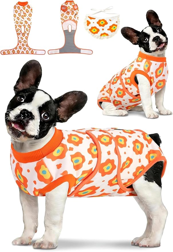 Dog Surgery Recovery Suit, E-Collar & Cone Alternative, Surgical Onesie for Dogs Female Male After Spayed Neutered, Soft Body Suits Post Spay Neuter, Pet Anti Licking Abdominal Wounds Onesies, M