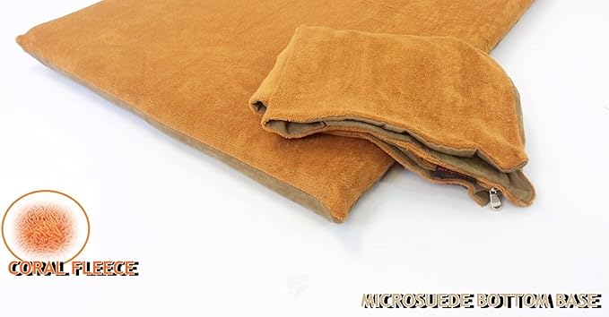 Luxurious Comfort Pet Dog Bed External Cover for Small and Large Dogs - Cover ONLY (36"x29" (34"x27"x3"), Fleece - Sudan Brown)