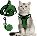 FAYOGOO Cat Harness, Cat Leash and Harness Set for Walking Escape Proof, Harness for Small Cats/Small Dogs, Large Kitten/Puppy Harness and Leash, Harness for Cats S-XXL(Neon Green, X-Large)