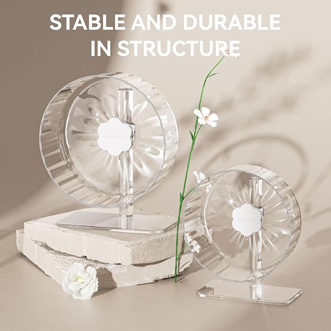 Bucatstate Hamster Exercise Wheel Super-Silent with Adjustable Base Dual-Bearing Cage Accessories Quiet Spinning Running Wheel for Dwarf Syrian Hamster Gerbils and Other Small Animals