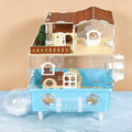 Acrylic Hamster Cage 9-in-1 Hamster Habitats with All Accessories 13.3"L x 9.8"W x 17.4"H Clear Hamster House for Syrian Gerbils Hamster, Dwarf Hamster Hideout 2 Tier Small Animal Cages for Pet Mice