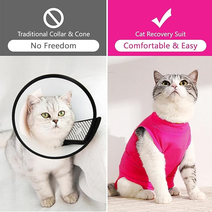 cat Recovery Suit Soft Cat Surgery Recovery Suit Female Cat Onesie for Cats After Surgery,Cone E-Collar Alternative Anti-Licking Protective Outfit Pet Surgical Recovery Pajama Suit