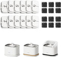 PETLIBRO Cat Water Fountain Filter Replacement, 12 Packs Filter & Sponges for Pet Fountain WF106/WF116/WF105/WF115/WF005/WF305, Set Easy-Swap PETLIBRO Cat Water Dispenser Filter