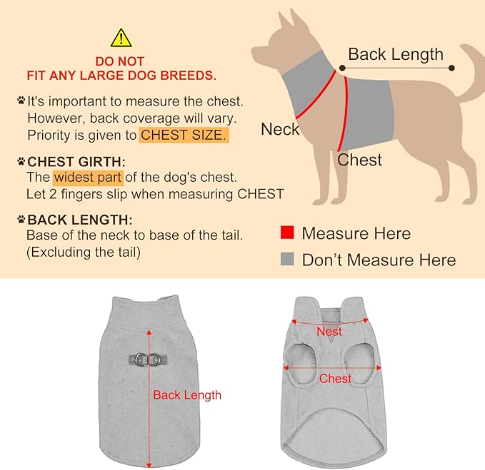 BEAUTYZOO XS Dog Sweaters, Soft Fleece Vest Pullover Dog Jacket with D-Ring Leash Attachment, Warm Winter Dog Clothes Cold Weather Doggy Chihuahua Sweater for Small Dogs Cats Boy or Girl, XSmall