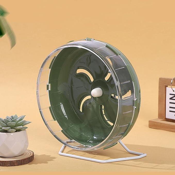 GKYZBB Hamster Wheel, 8.5 inch Silent Hamster Exercise Running Wheel with Stand,Pet Small Animals Exercise Running Toys,Adjustable Quiet Spinner for Guinea Pigs, Sugar Gliders, Gerbils (Green, 8.5in)