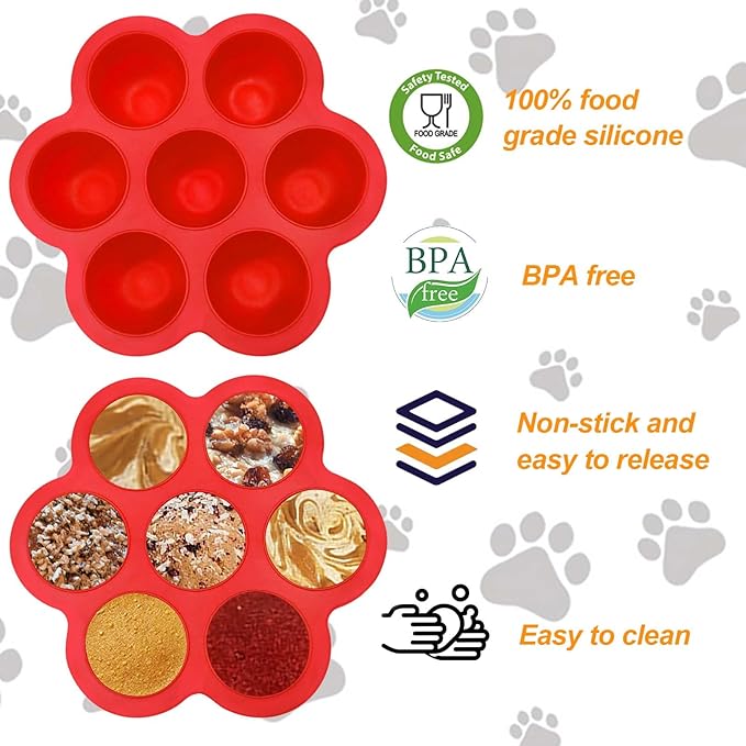Frozen Dog Treat Mold Small with Lid,Dog Treats Ice Tray Molds Silicone for Freezing, Freeze Refill Treats