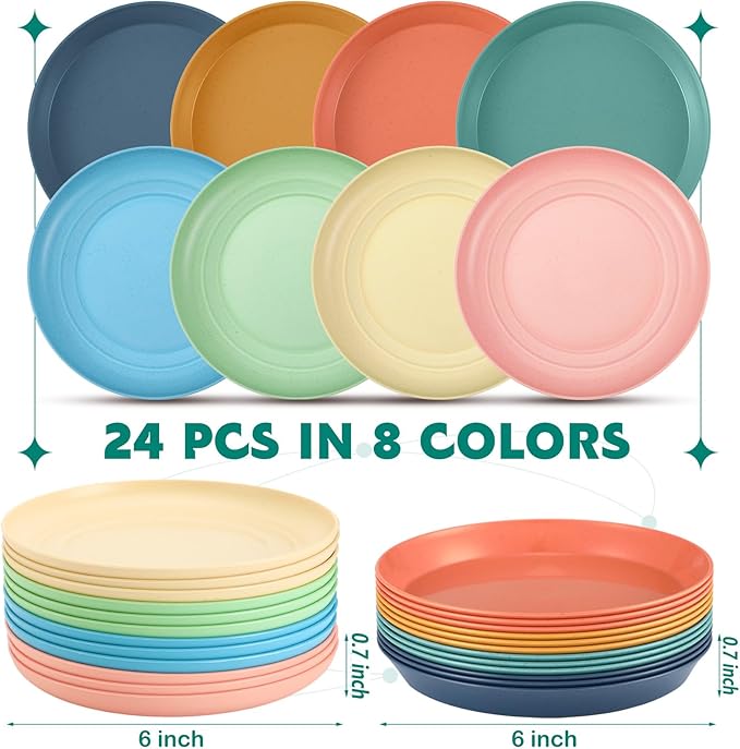 Gerrii 24 Pieces Fatigue Relief Cat Bowl 6 Inch Shallow Cat Food Dish Stray Wet Feeding Bowls Wide and Small Pet Plates for Ferrets Feral Short Legged Kitten Shelter(Assorted Color,Convention)