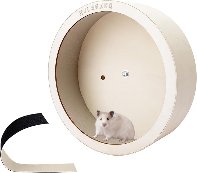 13inch Wall-Mount Silent Chinchilla Wheel - Wooden Exercise Wheel with Removable Washable Track for Hamster, Hedgehog, Rat, Syrian Hamster (13in)