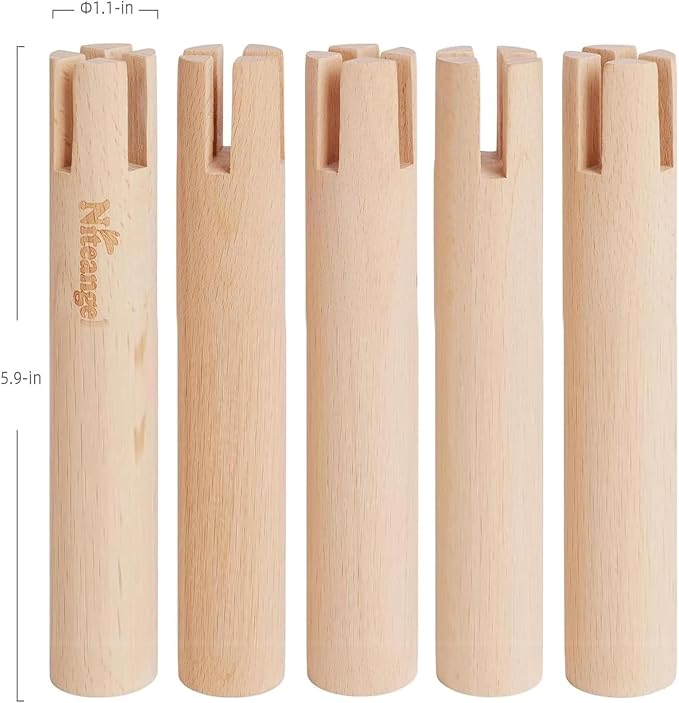 Niteangel Set of Beech Stilts for Elevating & Safely Setting Niteangel Multi-Chamber Series Maze House (Set of 5 Stilts (5.9'' H))