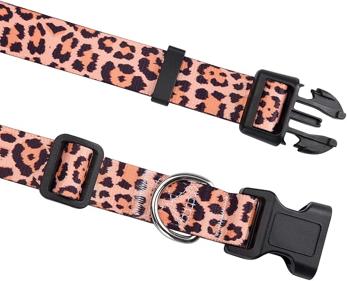 Dog Collar for Large Dogs, Soft Comfy Pet Collar for Small Medium Large Dogs, Leopard Pattern for Boy Girl Puppy Dogs(Leopard,L)