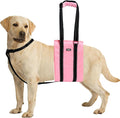 AIITLE Dog Carrier Sling for Large Dogs - Adjustable Anti-Slip Lift Harness with Detachable Reflective Collar & Thick Plush Padding, Mobility Aid for Hind Leg Support, Senior and Rehab (Pink, XL)