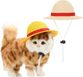Beautyflier Pet Straw Hat Party Decorations Halloween Cosplay Cap Puppy Pet Dog Cat Holiday Costume for Small Dog Cat (Beige + Yellow)