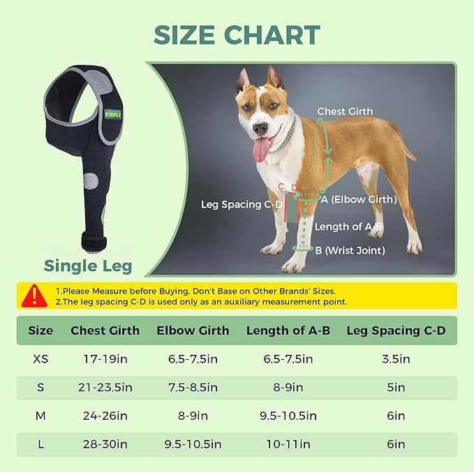 Hygroma Elbow Pad for Dogs, Breathable Elbow Protector for Joint Support, Helps with Calluses, Arthritis, Dysplasia & Pressure Sores, Designed for Front Leg, Left Leg, Size S