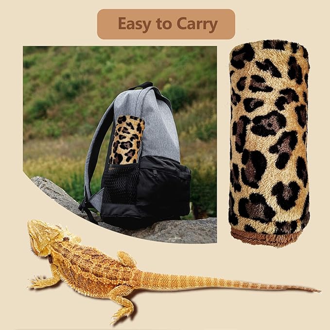 WATFOON Reptile Sleeping Bed with Pillow and Blanket, Bearded Dragon Tank Accessories Sleeping Bag with Blanket Pillow Cotton Nest Shelter Couch for Guinea Pig Rat Hamster
