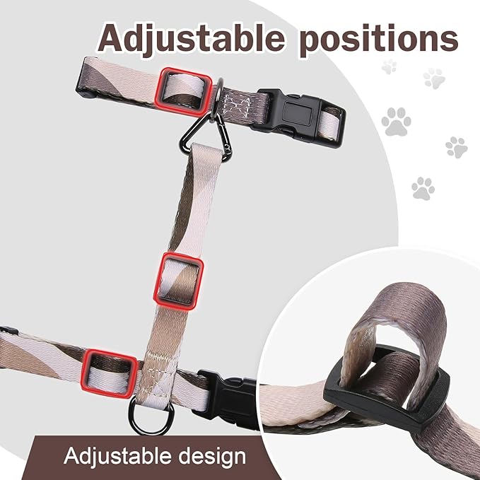 Hikiko Cat Harness and Leash Set Escape Proof Adjustable Walking Travel Soft Kitten Harness for Small Medium Large Cats (Color Block, M)