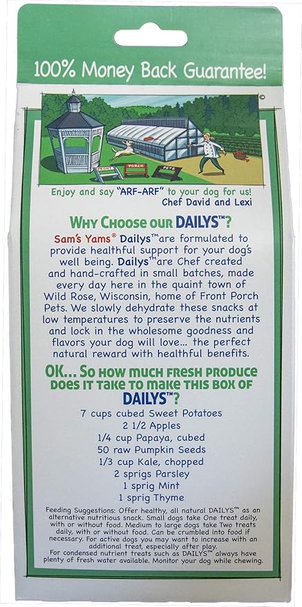 Front Porch Pets Sam's Yams Dailys Sweet Potato and Garden Green Flavor