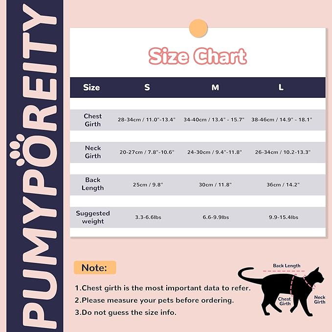 PUMYPOREITY Adjustable Cat Recovery Shirt, Front Leg Injury Suit, Stretchable & Comfortable, Anti-Licking Long Sleeve Wound Cover, Prevents Scratching & Biting, Machine Washable, Orange, L