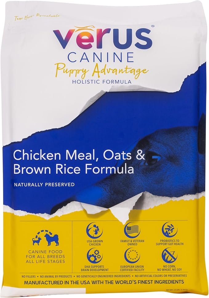 VeRUS Pet Foods Dry Dog Food Chicken, Puppy Advantage Formula 12lb Bag
