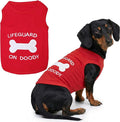 Parisian Pet Dog Shirt – 100% Cotton Shirts for Large Dogs – Sleeveless Red Lifeguard Puppy Vest – Lightweight and Breathable Pet Apparel – Pullover Summer Dog Clothes - Stretchy T Shirts for Dogs