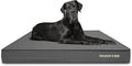 The Dog’s Bed Orthopedic Memory Foam Dog Bed for XXL Dogs, Waterproof Washable Cover, Anti-Slip Base, Calming Surface – CertiPUR-Certified Foam, Grey with Black Trim, 6 Inch Thick
