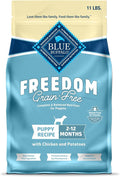 Blue Buffalo Freedom Grain-Free Puppy Dry Dog Food with DHA, Complete & Balanced Nutrition for Puppies, Made in the USA, Chicken & Potatoes, 11-lb Bag