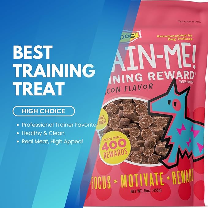 Crazy Dog Train Me Training Reward Dog Treats – Bacon Flavor, 16 oz Bag (About 400 Treats per Bag) – 2‑Pack Bundle– Trainer‑Recommended