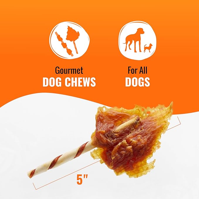 Good 'n' Fun Triple Flavor Chews for Dogs, 12 Ounces | Wings | Long-Lasting | Made with Chicken | Contains Hide