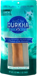 Durkha Yak Cheese Chews: Himalayan Yak Cheese Dog Chews- Natural, Healthy & Long Lasting Dog Treats - Grain, Gluten & Lactose-Free Rawhide Alternatives, For Dogs 55 lbs and Smaller, Single Large Stick