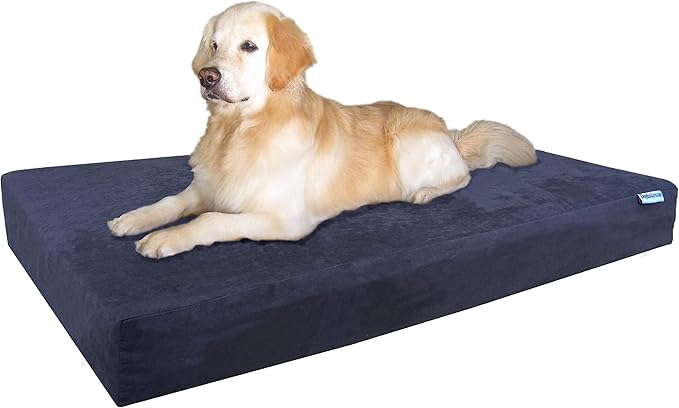 Dogbed4less Jumbo Extra Large Gel Infused Memory Foam Dog Bed with Microsuede Cover and Waterproof Liner, 55X37X8 Inches, Espresso