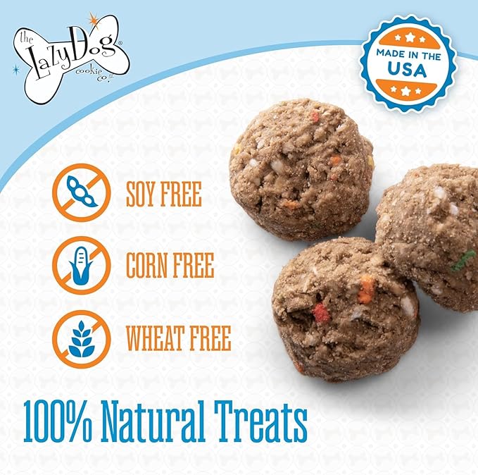 The Lazy Dog Cookie Co. Mutt Mallows Birthday Cake Soft Baked Dog Treats, Vanilla with Confetti Sprinkles, for Small, Medium and Large Dogs, Wheat-Free, Baked in The USA, 5 oz. (Pack of 2) BD