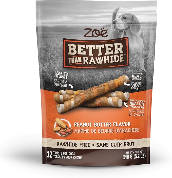 Zoe Peanut Butter Twists Dog Treats, 148 GR