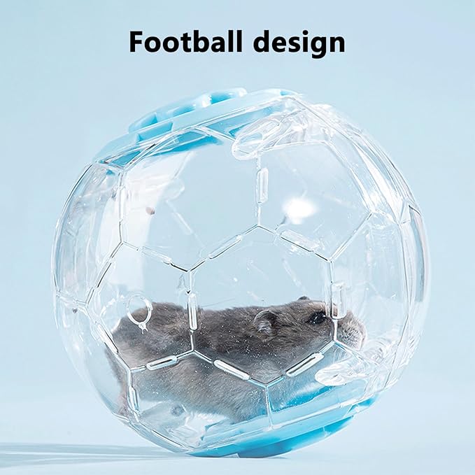 Hamster Ball 5.1 Inch – Durable Dwarf Hamster Running Ball with Football Design, Secure Metal Screws for Small Pets (5.1in)